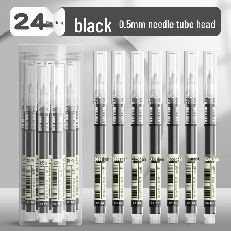 Quick-Dry Black 0.5 Gel Pen - Rollerball & Brush Tip for Exams and Schoolwork