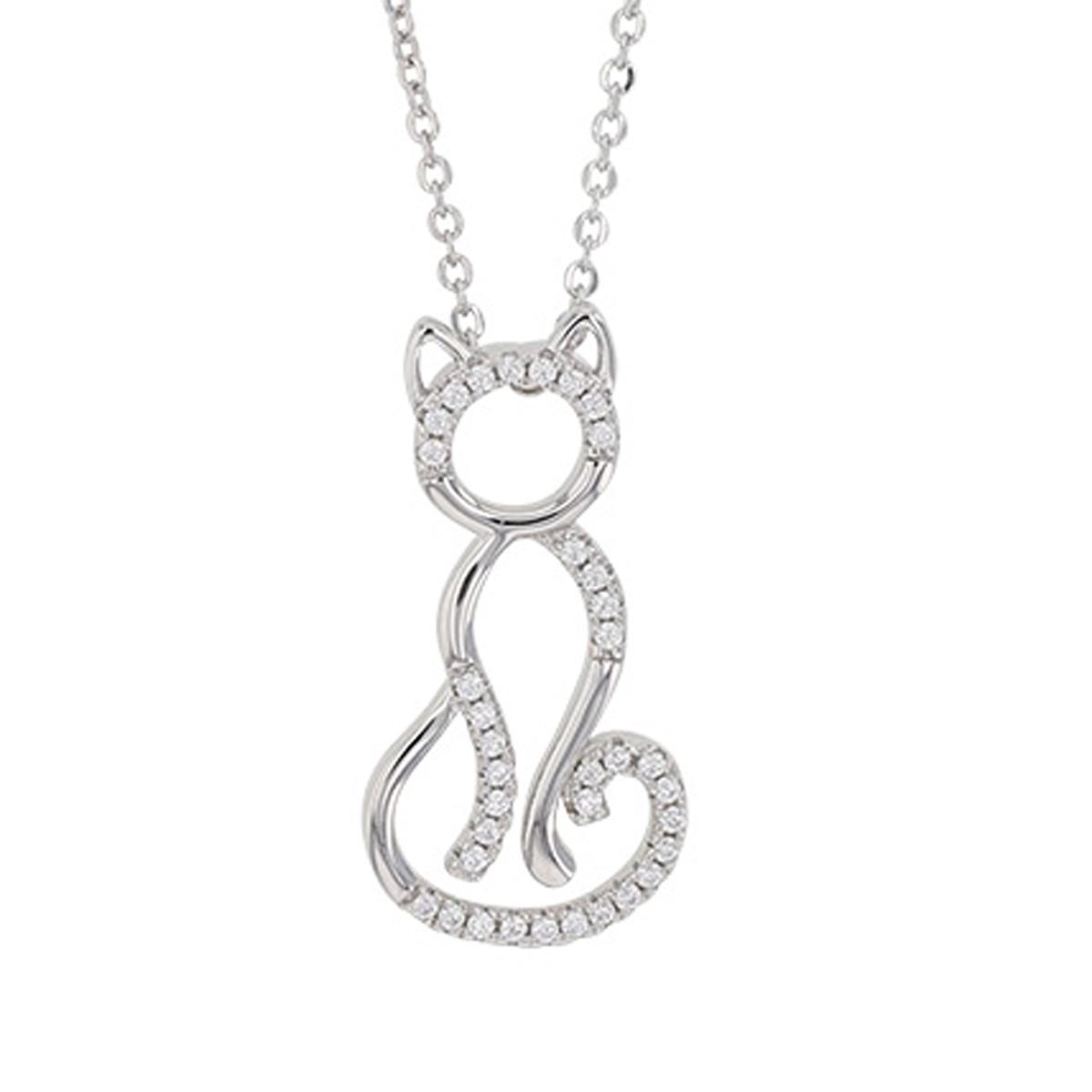 

Les Trésors De Lily [R4923] - Серебряное колье ручной работы Кошки белое серебро (родий) - 22x11 мм