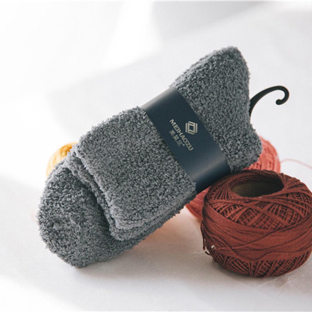 Home Men Boy Soft Bed Floor Socks  Warm Winter  Color