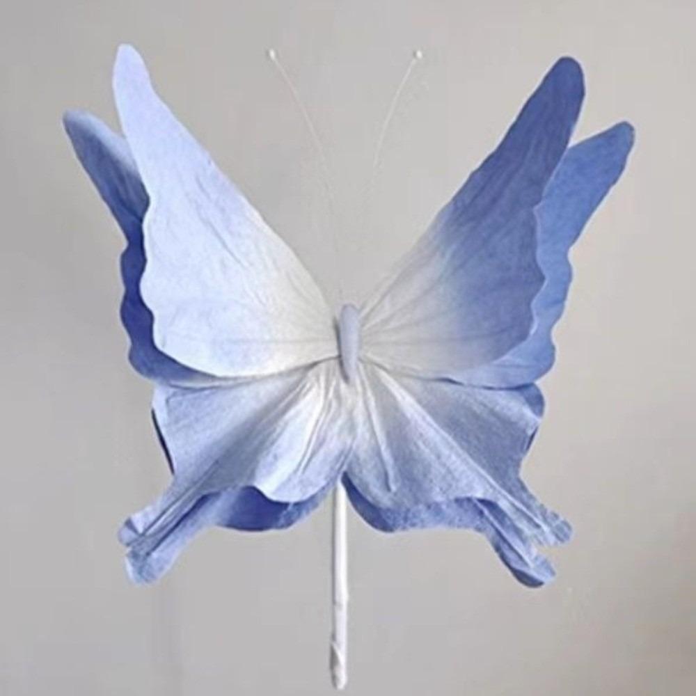 

Big Butterfly Artificial Paper Flower Paper Layout Butterfly Window Display Props Photo Props 20cm синій