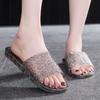 Fashion Shoes Crystals Flat Women's Slippers and Ladies Sandals Home Slides 2025 Trend On Sale High Quality Low Price Cheap Liquidation