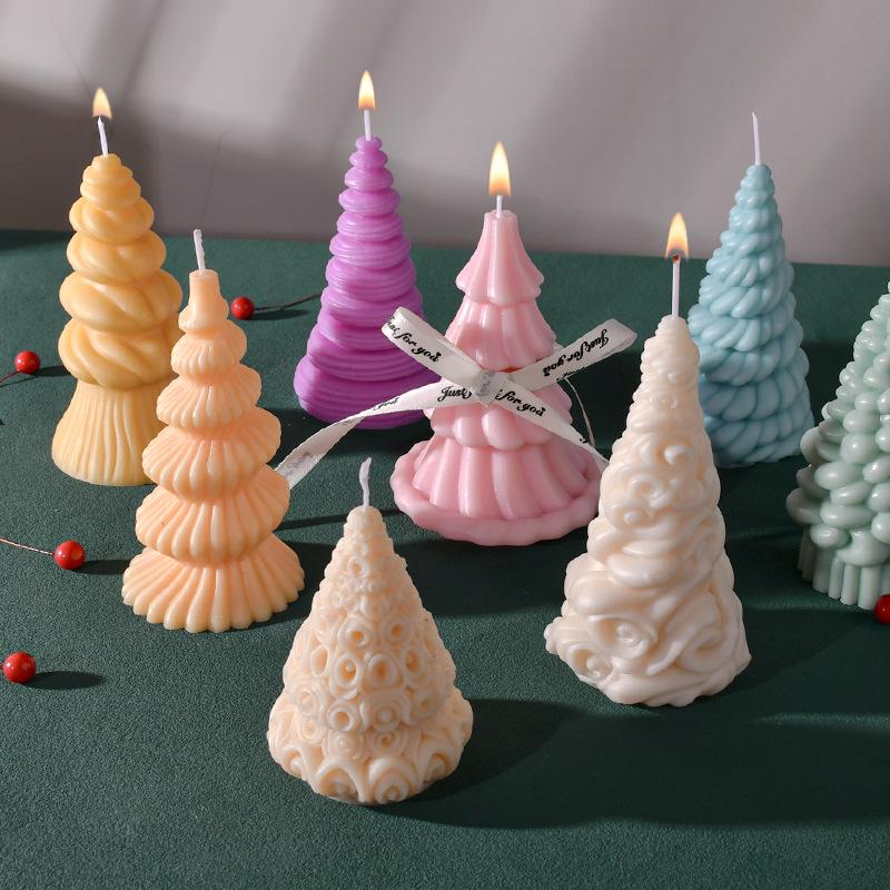 Christmas Tree Aroma Candle Silicone Mold Party Decoration Plaster Ornament Creative Craft Mold