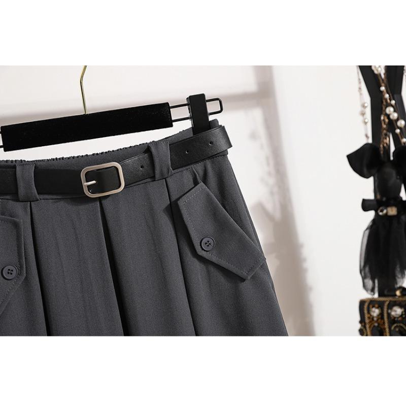 Dimanaf 2025 New Spring Summer Plus Size Women Long Skirts High Waist Vintage Elastic Elegant Pleated Skirts Loose