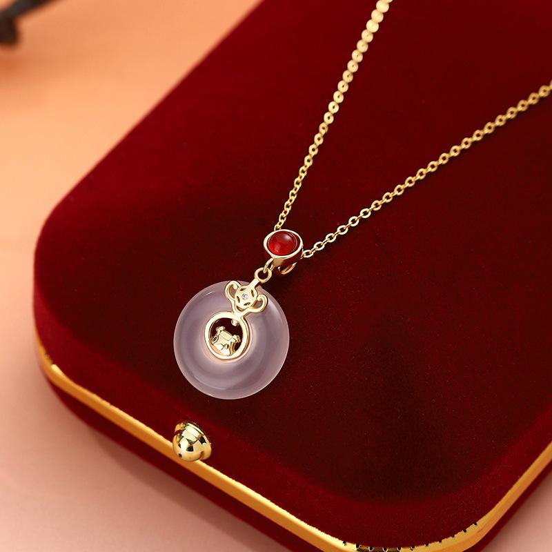 

Простое ожерелье Красный Удачный, Безопасный, Богатый и Благородный Ошейник Цепочка Простой