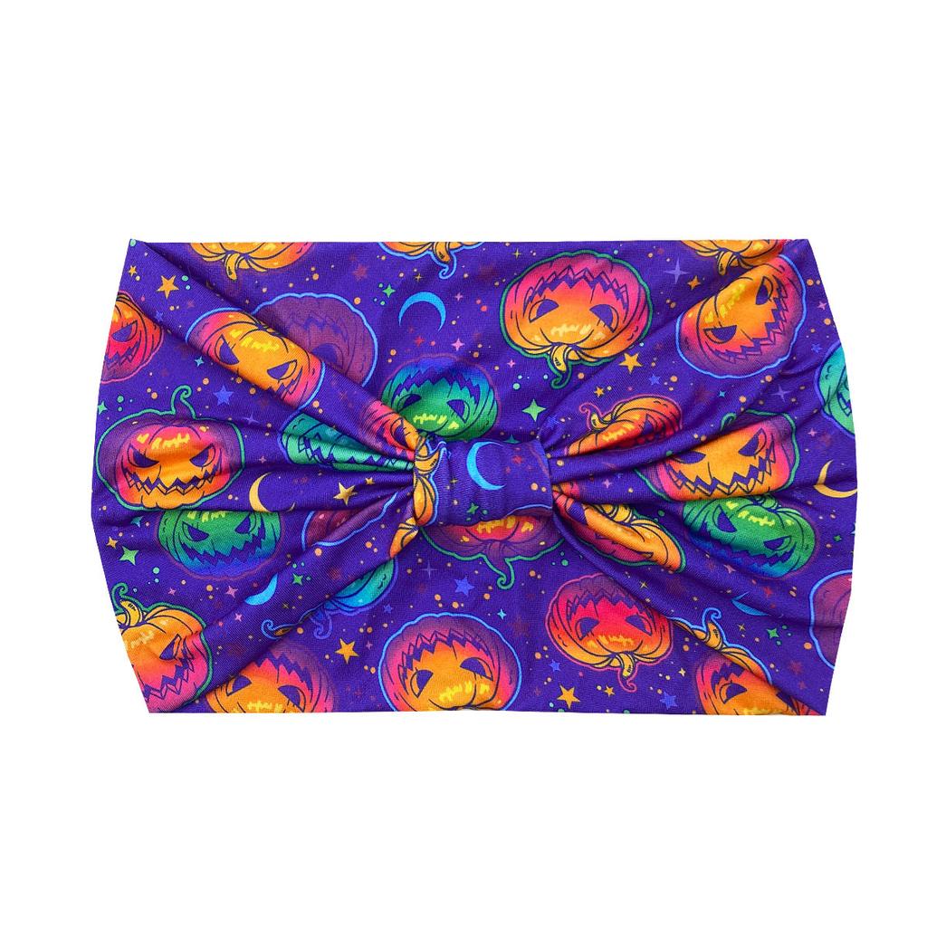 Knot Headband, Color Blocked Pattern Printed Sports Headband, Fashionable Polka Dot Wide Edge Elastic Headband