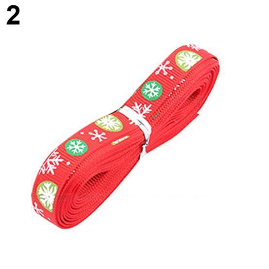 5 Meter 10mm Julgran Snöflinga Mönster Förpackningsband Juldekor