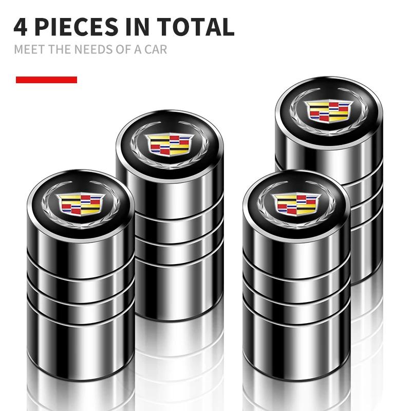 4Pcs/set Car Wheel Metal Valve Caps Auto Tire Air Stem Cover Bolt Cap For Cadillac XT4 XT6 CTS DTS STS XTS ATS BLS SLS CT5