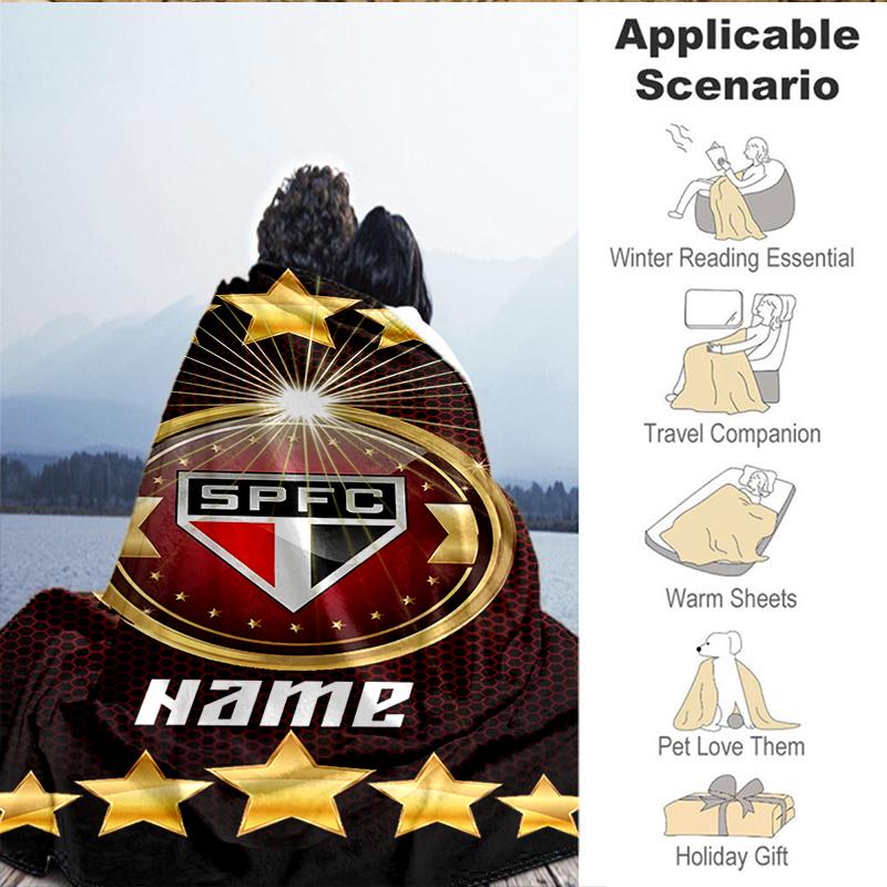 Custom Name SPFC Team Spirit Blanket Lightweight Ideal Bedding Blanket Perfect for Travel, Camping, Living Rooms, Sofas, Christmas Gift