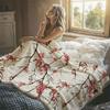 Plum Blossom Ink Flannel Blanket Warm Soft Halloween Christmas Decorative Couch Warm Cozy All-Season Gift