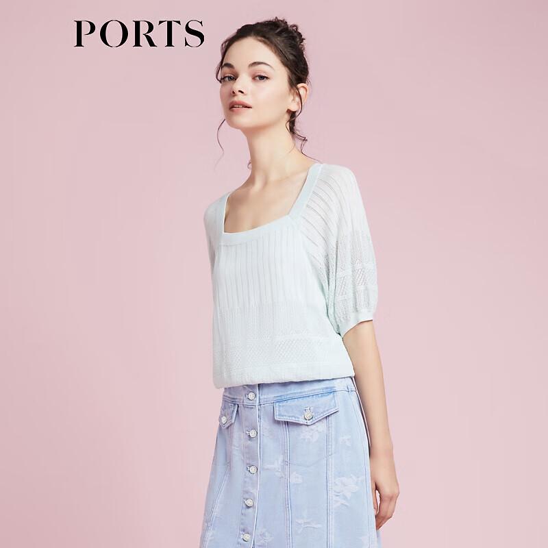 Ports Women's Sweet Round Neck Long Sleeve Top