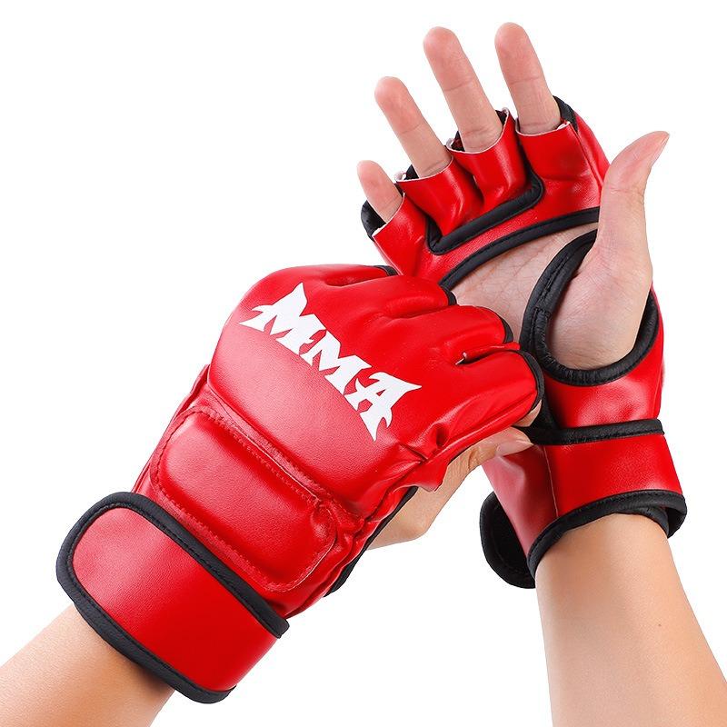 1Pair Professional Boxing Gloves Kick MMA Training Half-finger Gloves Karate Muay Thai Guantes De Boxeo Free Fight Glove