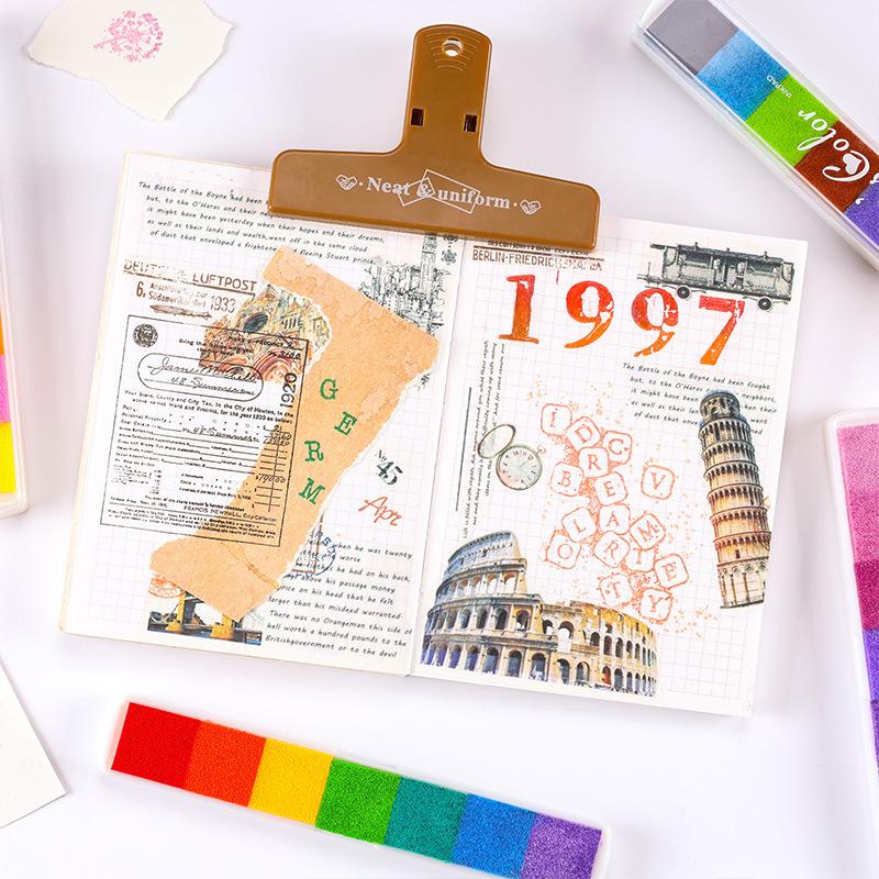 7-color Long Strip Gradient Children's Craft Ink Pads for Scrapbooking Journal Coloring Stamp Fun Kids DIY Fingerprint Painting