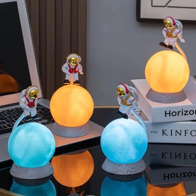 LED Nachtlicht Batterie USB Lade Astronauten Mond Lampe Kinder Schlafzimmer Nacht Schreibtisch Dekoration Tisch Lampe Nacht Lichter
