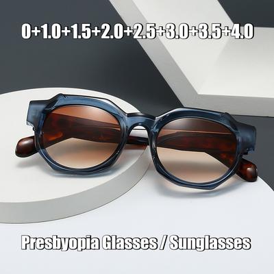 Nowe Modne Okulary Przeciwsłoneczne do Czytania dla Prezbiopów Soczewki w Kolorze Herbacianym Mężczyźni i Kobiety Klasyczne Retro Okulary do Czytania Wysokiej Rozdzielczości +3.5+4.0