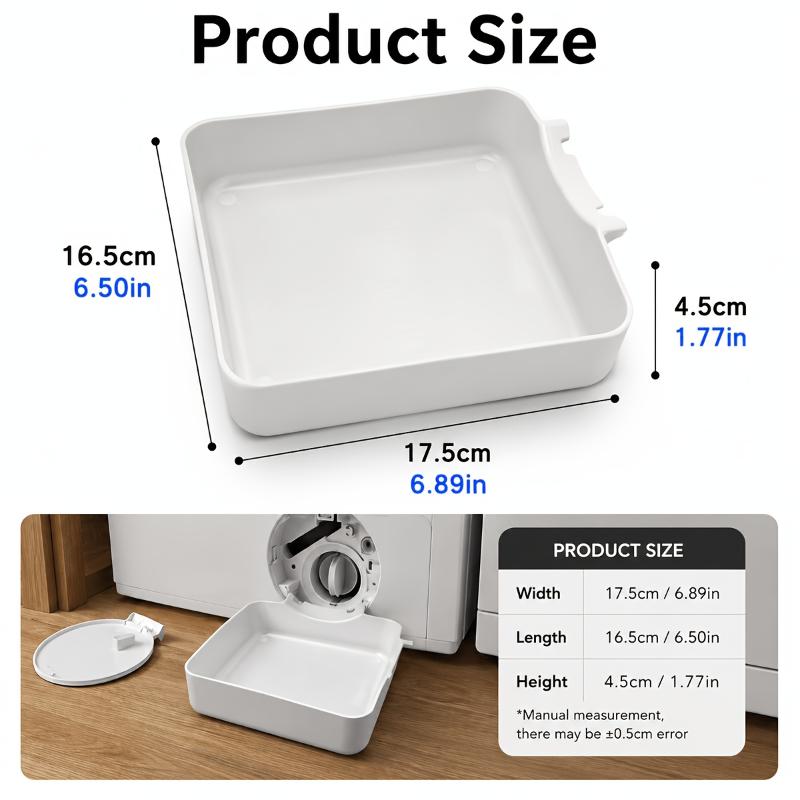 Washing Machine Drainage Tray 3D Printing Drain Funnel Drip Tray For Cleaning Lint Filters Water Catch Tray Stops Floor Spills