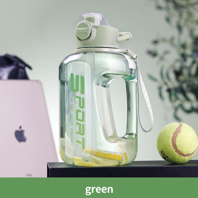 OLIKEI Wasserflasche für Fitnessstudio und Fitness, mit Griff und Strohhalm, großes Fassungsvermögen, Outdoor-Sport-Wasserflasche, BPA-frei, auslaufsicher, tragbar, Wasserkocher mit Sprungdeckel, 1,7 l/2,5 l