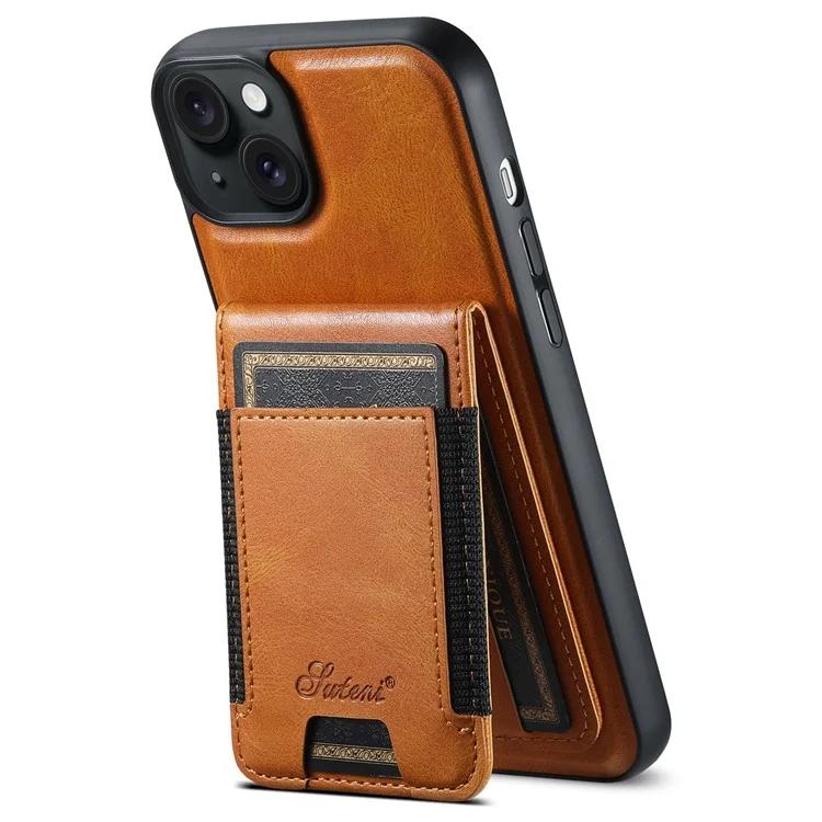

Чехол SUTENI H17 для iPhone 13 PU+TPU, совместимый с держателем для карт MagSafe, подставкой для телефона