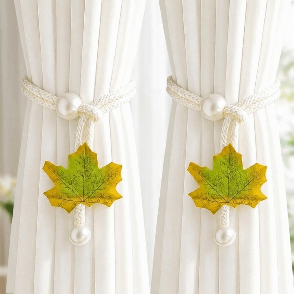 2Pcs/Set Decorative Simulated Leaf Curtain Holdback Creative Curtain Holder Curtain Accessories