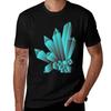 Blue Crystals TShirt Basic Solid Color Short Sleeve TShirt
