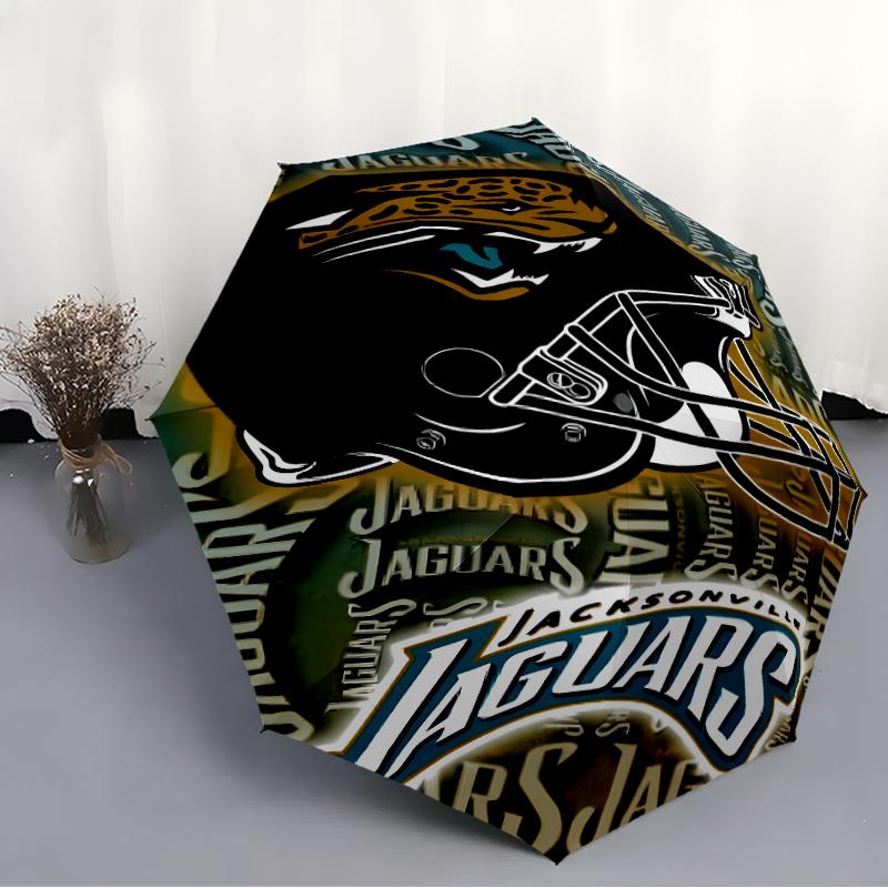 Printed Jacksonville Jaguars logo Folding Umbrella,Outdoor,Leisure,And Travel Umbrella,Durable Umbrella Fabric,Birthday And Holiday Gift
