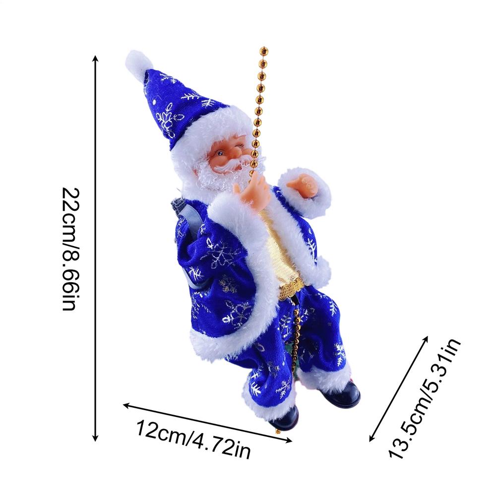 

Climbing Santa On Rope Christmas Musical Light Up Santa Decor Hangable Santa Ornament For Kids Adults Home Holiday Front Door синий