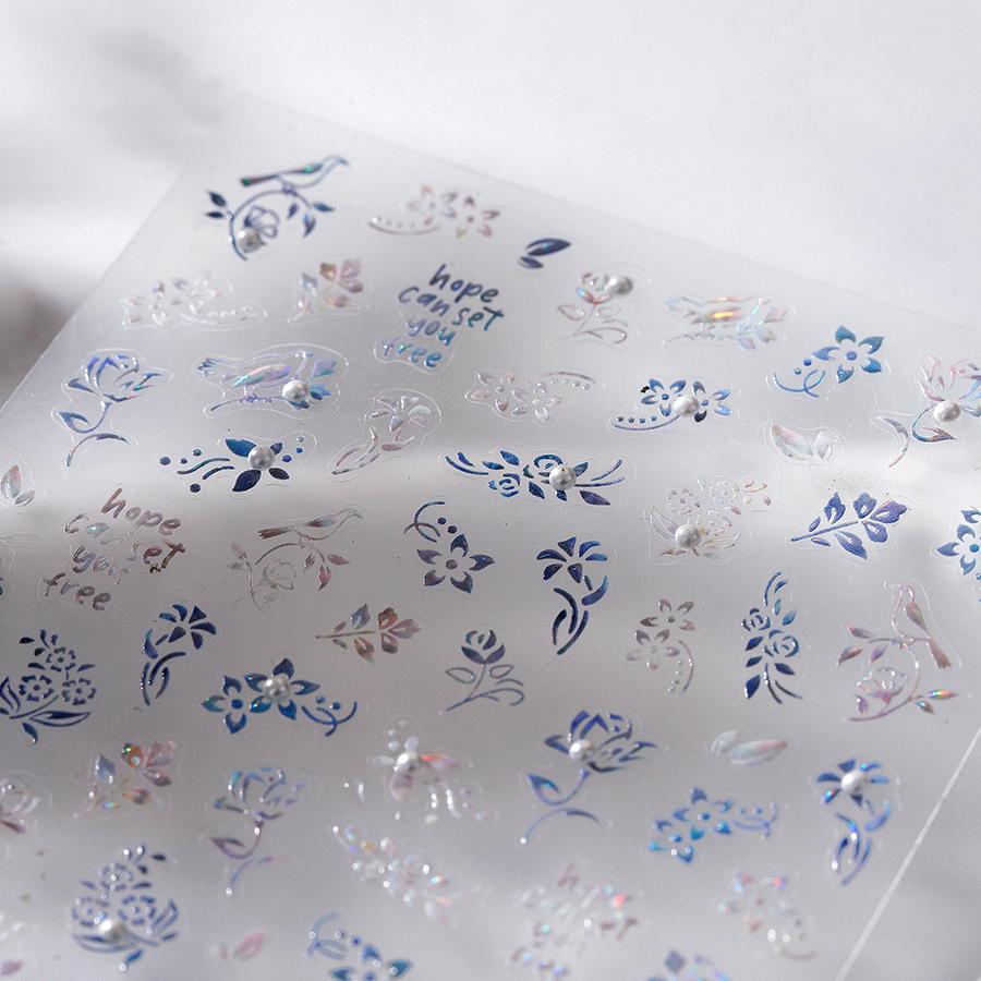 

TENSOR Blue Pattern Self-Adhesive Nail Stickers - Hot Stamping Series TL-214