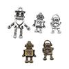 10pcs Robot Charms Tibetan Bronze Silver Color Pendants Antique Jewelry Making DIY Handmade Craft