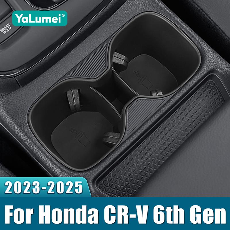 For Honda CR-V  2024 2025 CRV 6th Gen Hybrid TPE Car Center Console Storage Box Water Cup Holder Container Organizer Tray