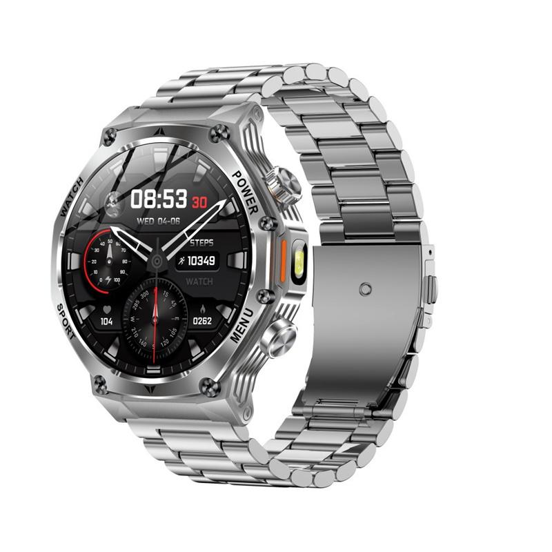 AK82 Smartwatch 1,8" Taschenlampe Outdoor Multi-Sport Fitness-Tracker Herren BT Drahtlose Anrufe 800mAh Großer Akku Smartwatch