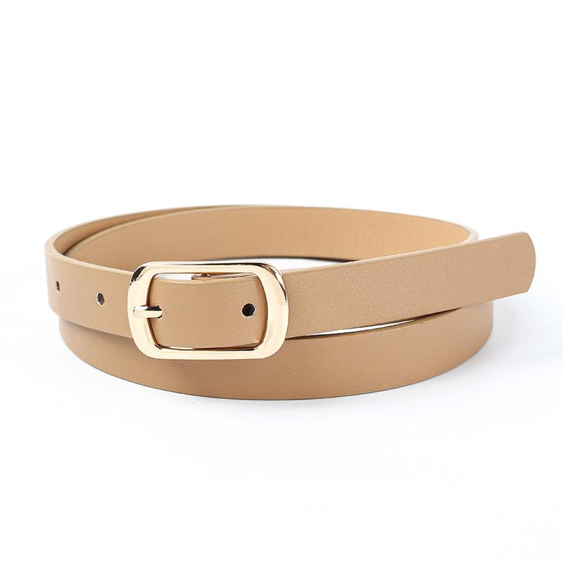 Women's Retro PU Leather Thin Black Belt - Fashionable, Versatile Decorative Waist Accessory for Jeans