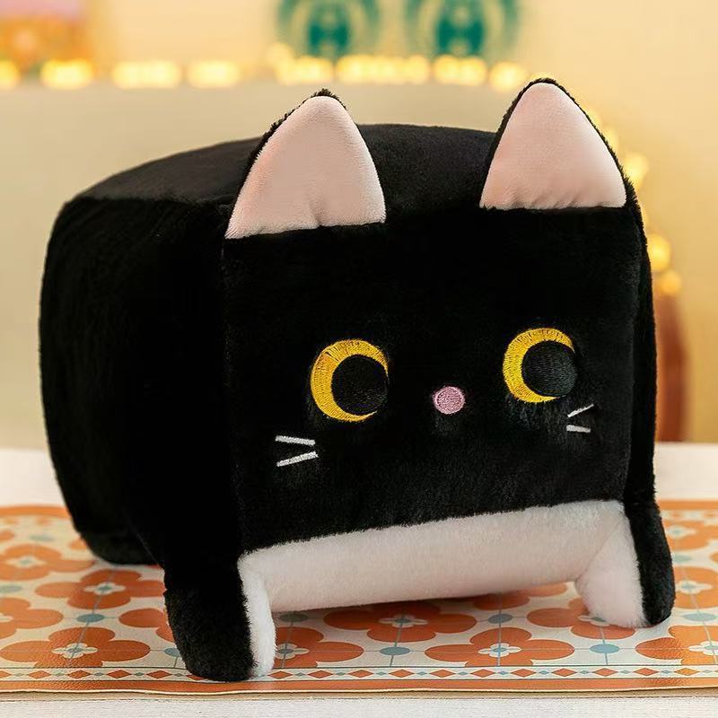Kurzflor Quadratisches Katzen-Plüschtier mit PP-Baumwollfüllung für Komfort im Kinderbett