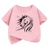 Tricouri Artistice cu Grafică de Cal pentru Copii Mânecă Scurtă de Var Desene Animate cu Animale Haine Băieți Fete Topuri Kawaii Tricou Copii Y2K