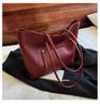 Women's Fashion PU Leather Shopping Tote Large Capacity Soft Shoulder Handbag Daily Bag