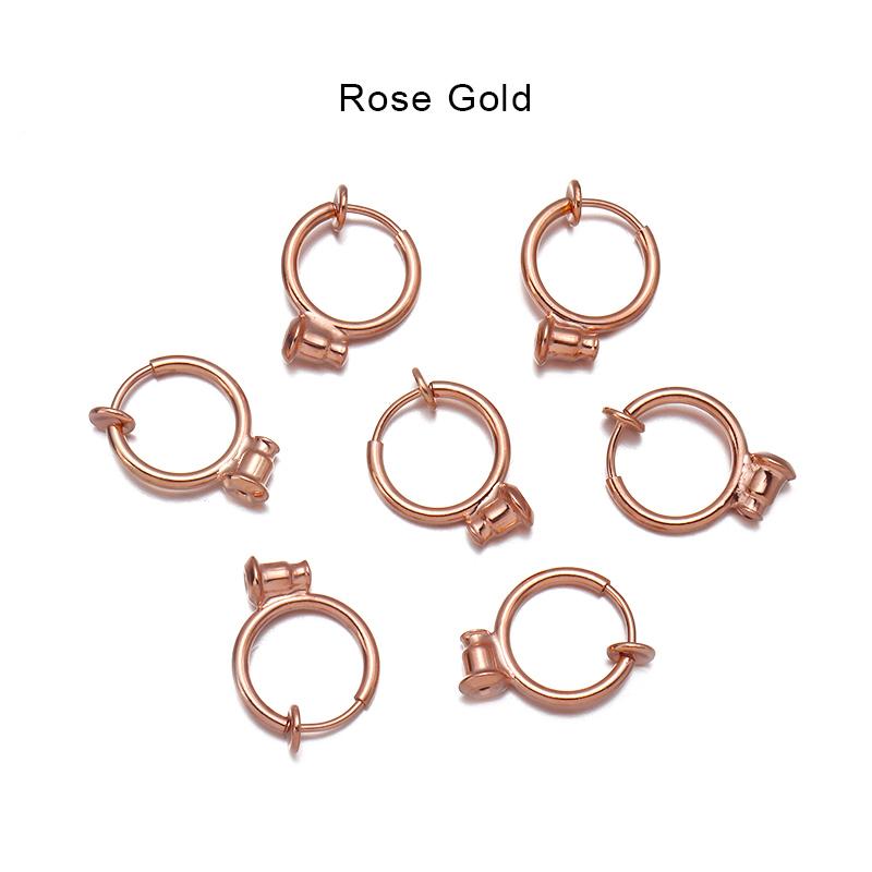 

4pcs/Lot Stealth Spring Ear Clip NO Hole Clip Earrings Ear Cuff Spring Clip With Earring Back Helix Ring Hoop Fake Ear Ring Hoop розового золота
