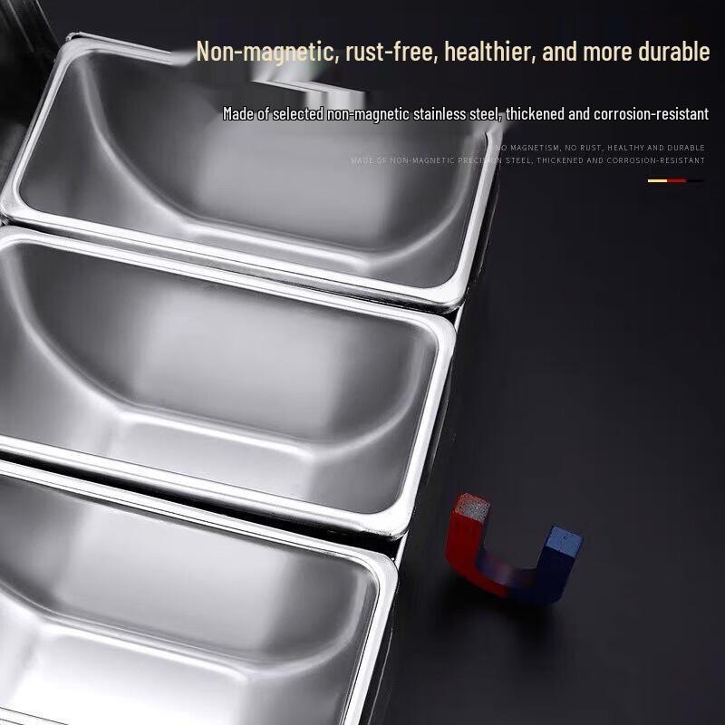 Jimei Jiduo 304 Edelstahl-Gewürzbox mit vier Fächern