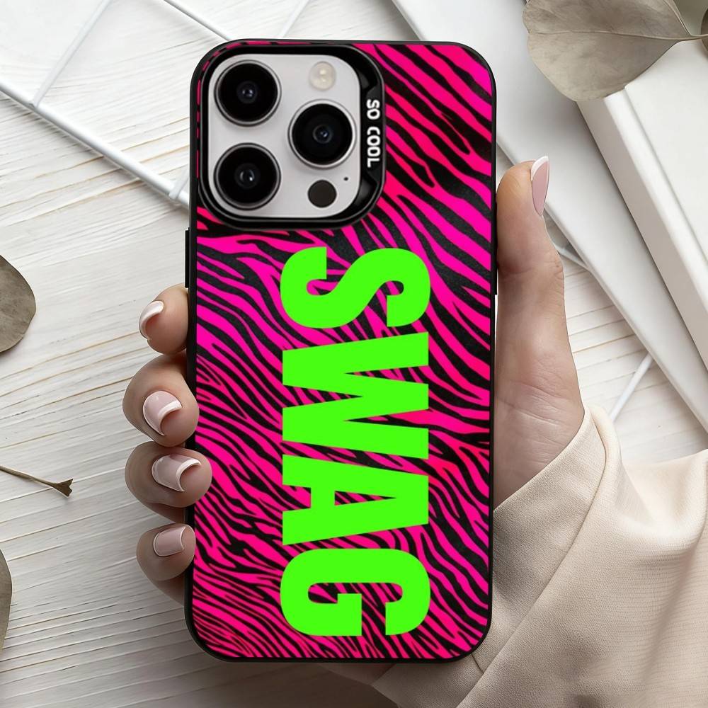 C-Clmj L-L-Leopard P-P-Print SWAG  Phone Case For iPhone17,16,15,14,13,12,11 Plus,Pro Max Black Candy silver phone case