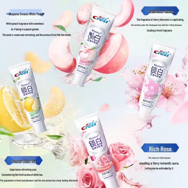 Crest Dual-Flavor Whitening Toothpaste (Snow Cherry + White Peach)