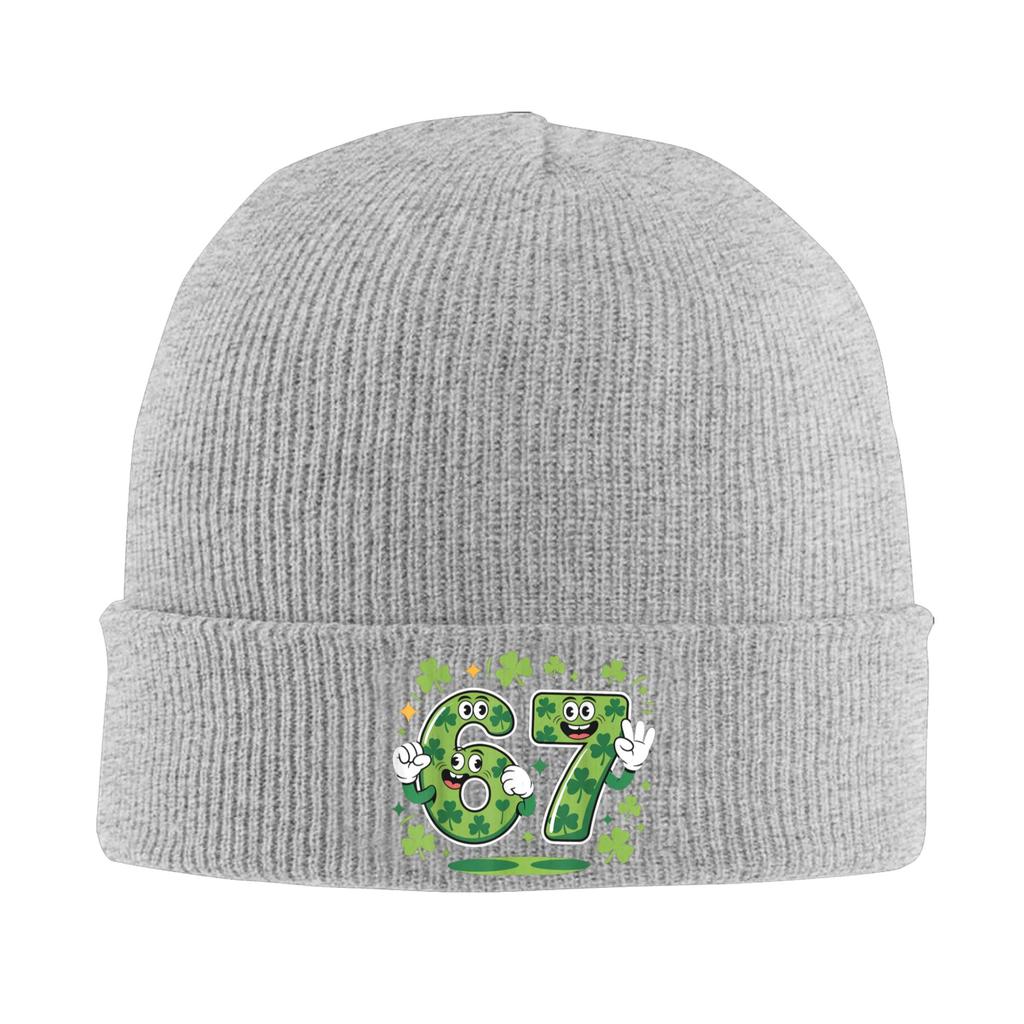 Glück 6 7 St. Patrick's Day Lustige irische Meme Mützen Bonnets für Erwachsene Lässige Strickmützen für draußen Frühlingsmuster Warme weiche Mützen