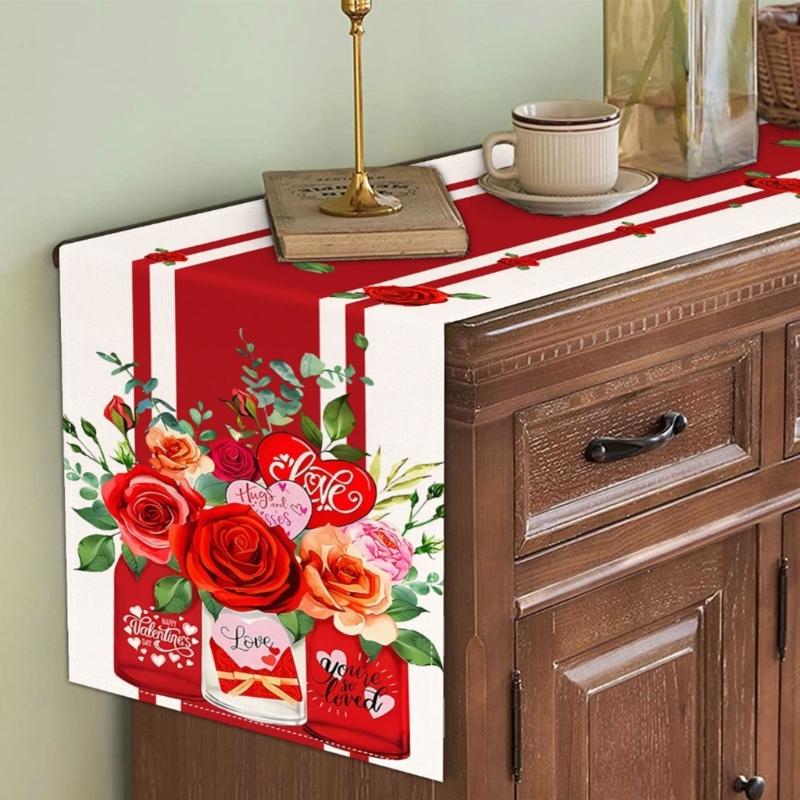 Exquisite Valentine's Day Table Cloth Tablecloth Valentine's Day Celebration Dinner Decoration Perfect for Daily Use