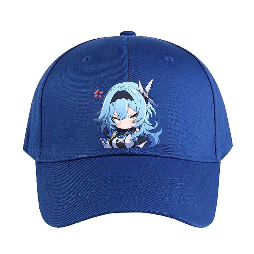 Eula Genshin Impact Chibi Kawaii Angry Waifu Cap Summer Woman Man Adult Casual Fashion Casual Adjustable Fishing Hat Sun Hat