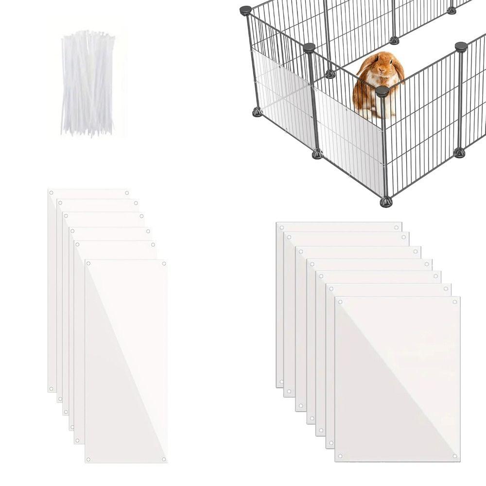 6/12Pcs Prevent Scatter Cage Protection with Zip Ties Guinea Pig Habitat Siding  Pet Cage
