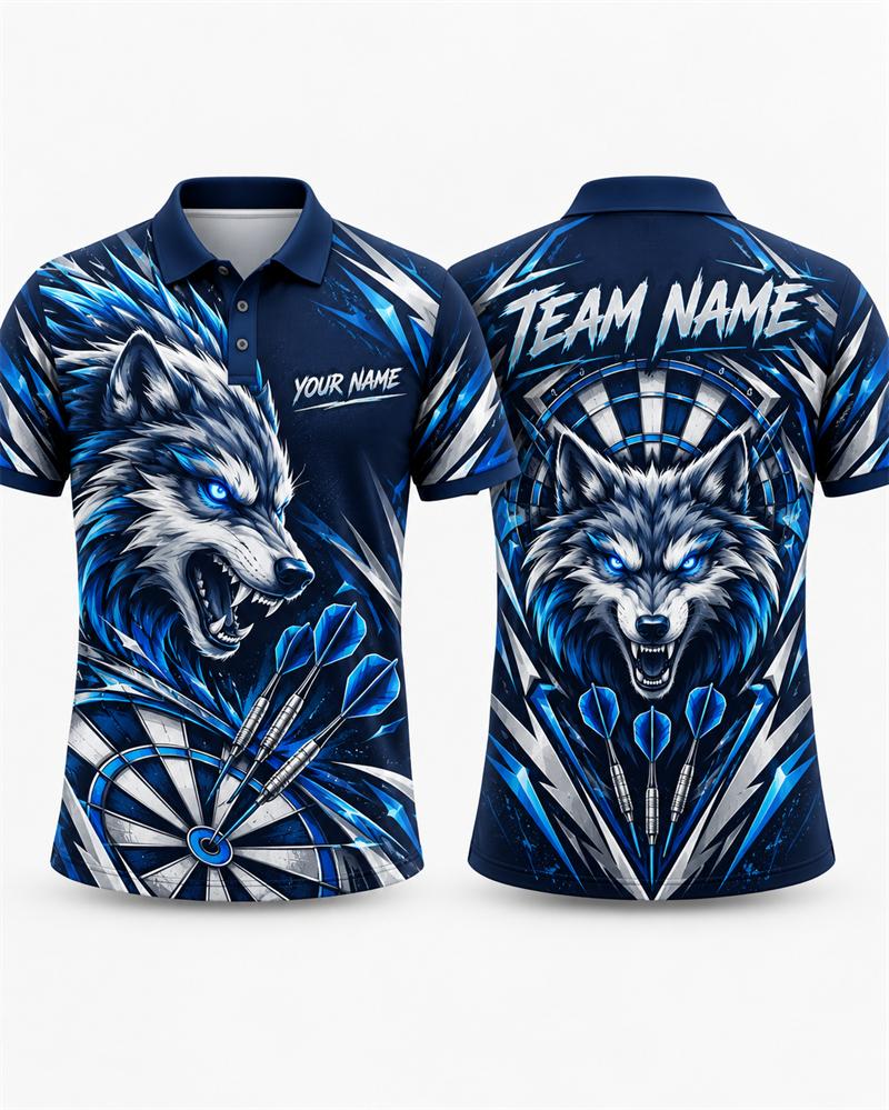 Unisex womenCustom Darts Polo Shirt Men Personalized Team Name 3D Printed Short Sleeve Breathable Sports Jersey for Tournament Training