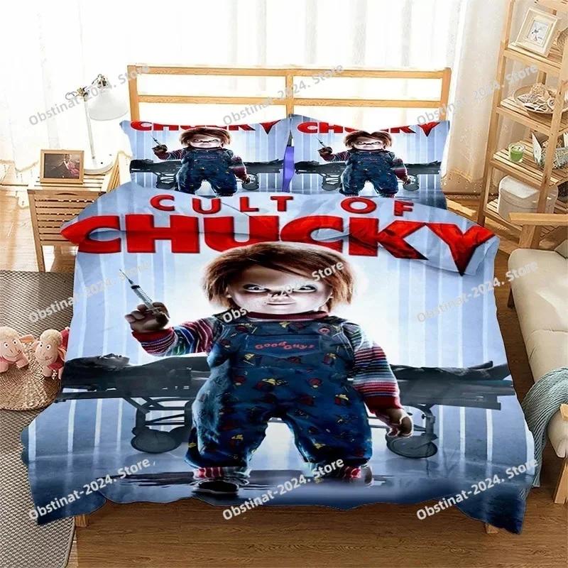 3D Horror Movie Chucky Bedding Set Duvet Cover Full Queen King Size Pillowcase Bed Print Bed Set Aldult Kid Bedroom Single Twin