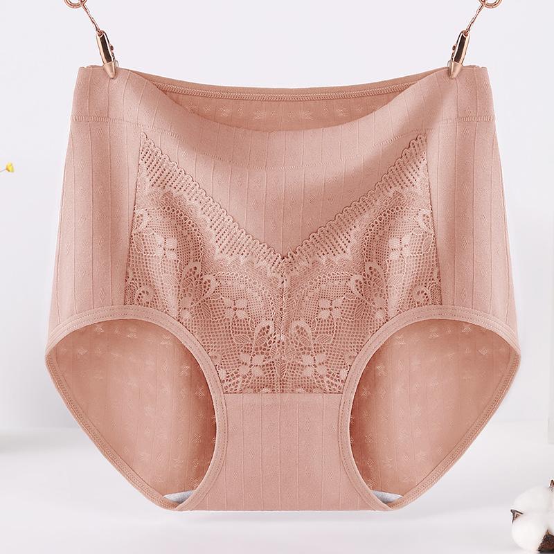 Large Size Lady Spring Cotton Anti  Bacterial Abdominal Middle  Aged High Waist Briefs
