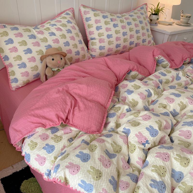 2026 New Cartoon Style Puffy Cotton Embroidery Bedding Set