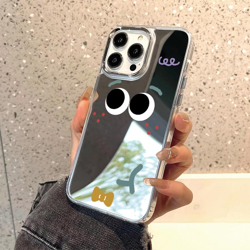 Custodie per cellulari per iPhone 11, 13, XR, 15 Pro Max, 12, 14 Pro Max, Custodia protettiva a specchio per iPhone 16 XS Max, Specchio, Squisito, Cartone animato, Impermeabile