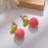 Fashion New Simulation Peach Drop Earrings Girl Cute Romantic Sweet Pink Peach Leaves Tassel Earrings Simple Party Jewelry Gift