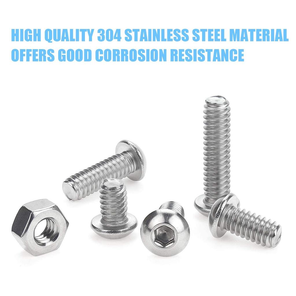 360/460/560pcs Stainless Steel Allen Screw and Bolt Combination Set | M4, M5, M6 Hex Head | Includes Flat Washer Wrench