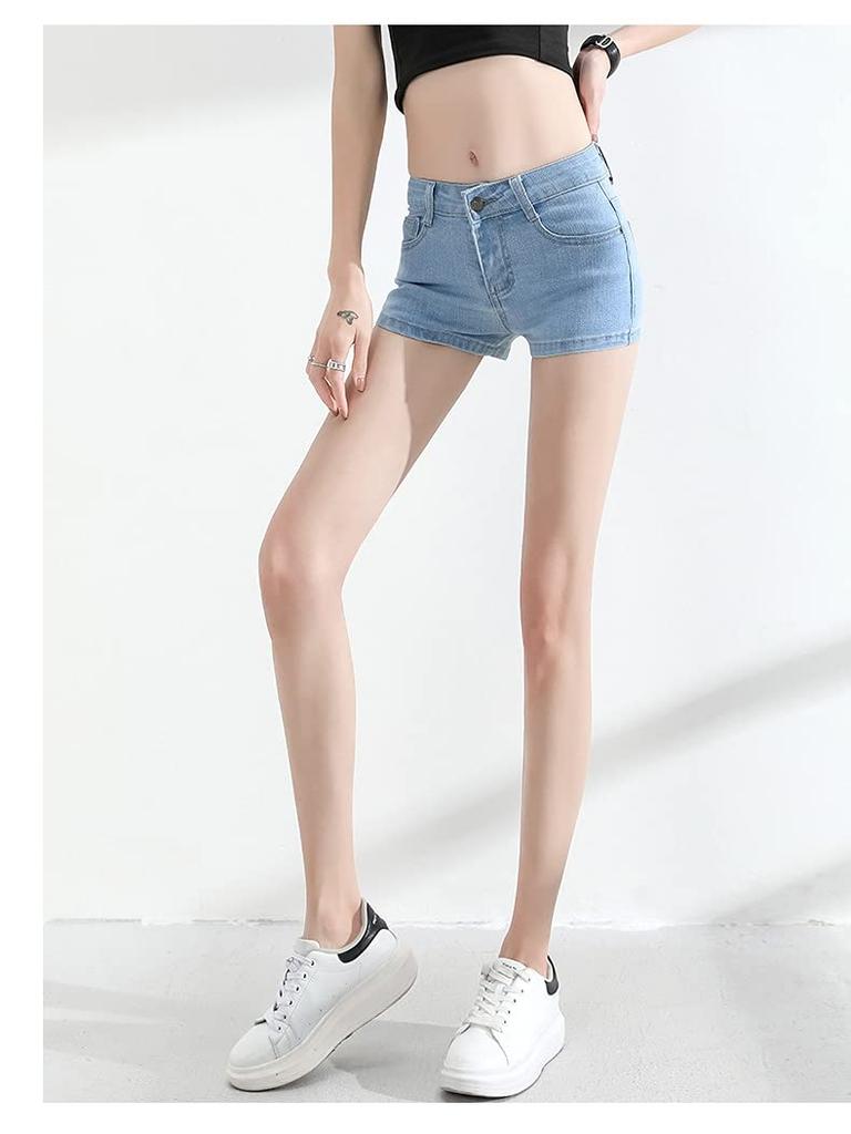 Denim Summer Sexy Hot Plus Size Denim Pants Light Women's Shorts, Jeans, Pants, (4XL, Blue)