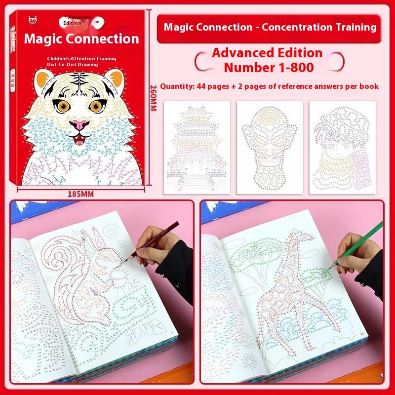 

1/2/3Pcs 44 Pattern Children s Digital Connectivity And Coloring Book Set Suitable For Ages 3-6 Focused Training Book